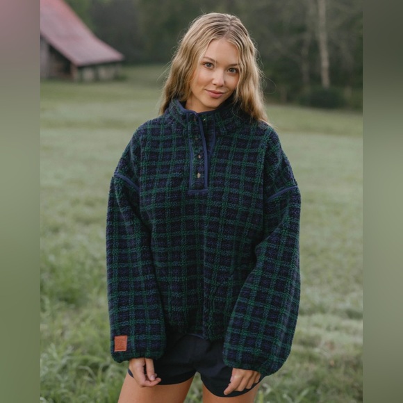 Eleven Eleven Sweaters - Eleven Eleven - Plaid Fleece Pullover